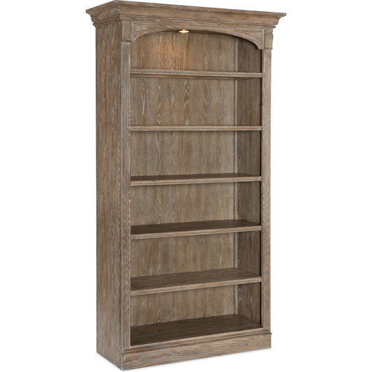 Sutter Bookcase by Hooker Furniture in claro. Made from cathedral oak veneers in a traditional style.
