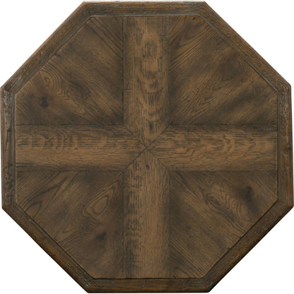Mason End Table by Hooker Furniture in saddle brown. Made from white oak veneers, resin in a traditional style.