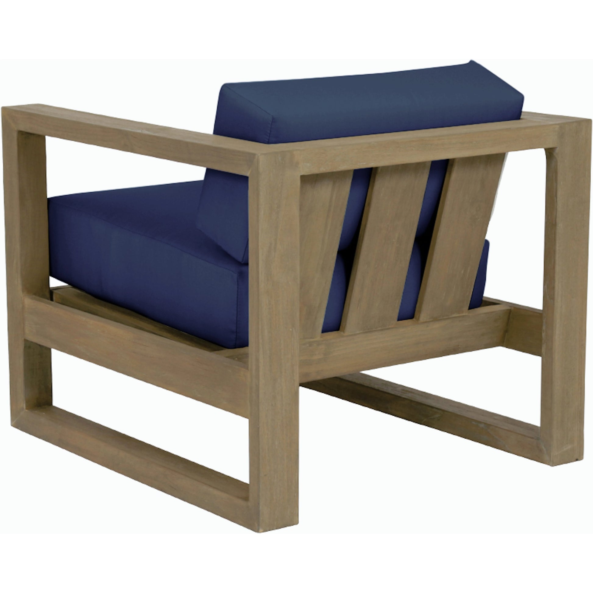 Coastal Outdoor Teak Club Chair by Sunset West. Made from teak in a modern style.
