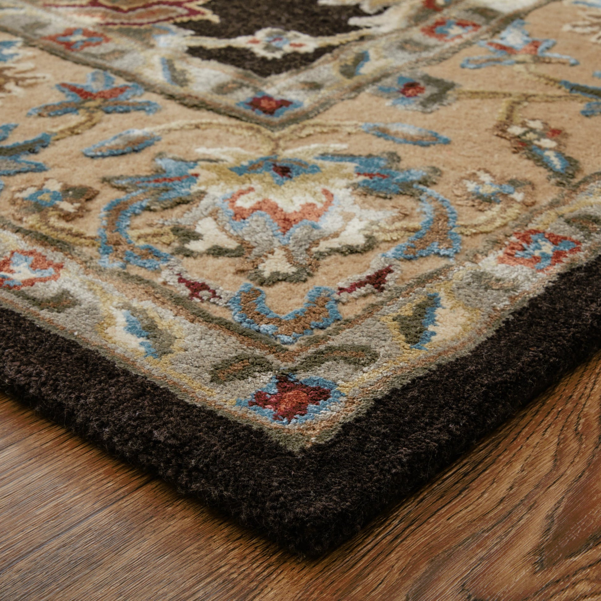 Prescott Traditional & Botanical Rug - 8938F by Feizy in brown, tan, orange. Made from viscose, wool in a unique style.