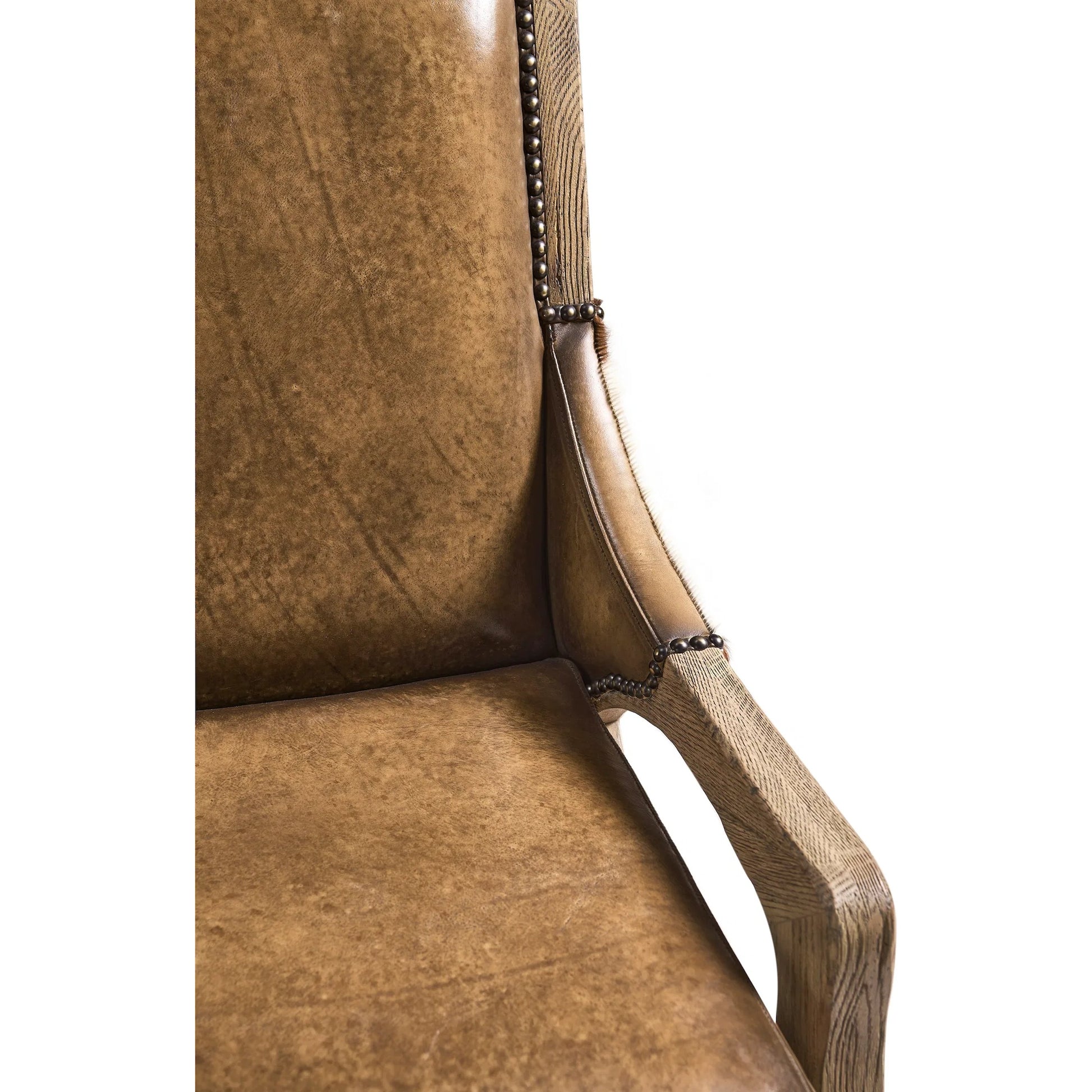 Echo Canyon Leather & Hide Side Chair (Set of 2) by Jonathan Charles in faded oak. Made from oak in a traditional style.