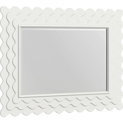 Haven Mirror by A.R.T. Furniture in warm white. Made from parawood solids, oak veneer in a transitional style.
