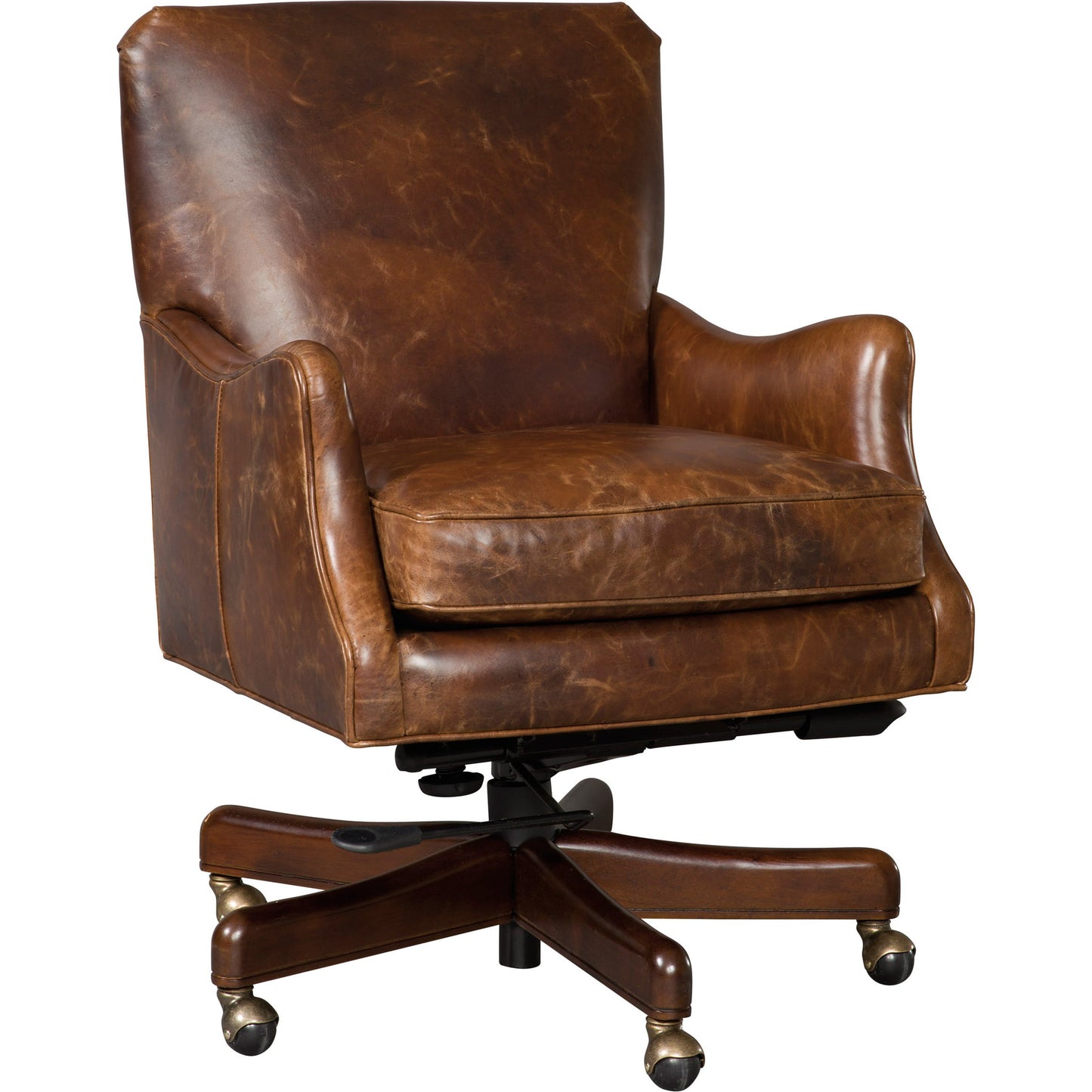 001 SI-1748355 | Additional Silo | Barker Executive Swivel Tilt Chair by Hooker Furniture in brown. Made from leather in a unique style.
