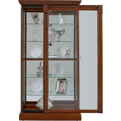 43'' Wide Medallion Cherry Curio Display Cabinet by Pulaski Furniture in rich cherry. Made from hardwood solids in a traditional style.