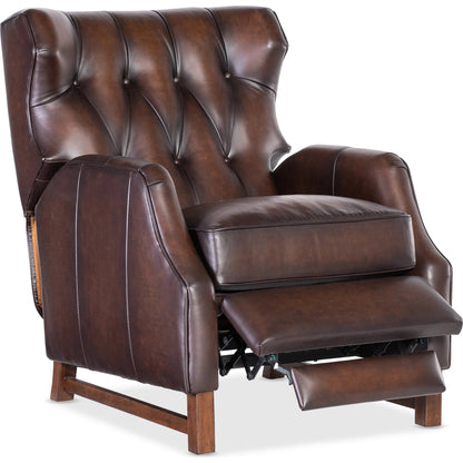 Henderson Press Back Recliner by Hooker Furniture in dark brown. Made from unique in a traditional style.