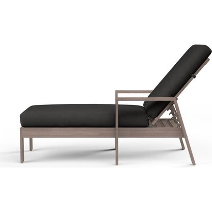 Laguna Outdoor Chaise Lounge by Sunset West in browns. Made from aluminum in a modern style.
