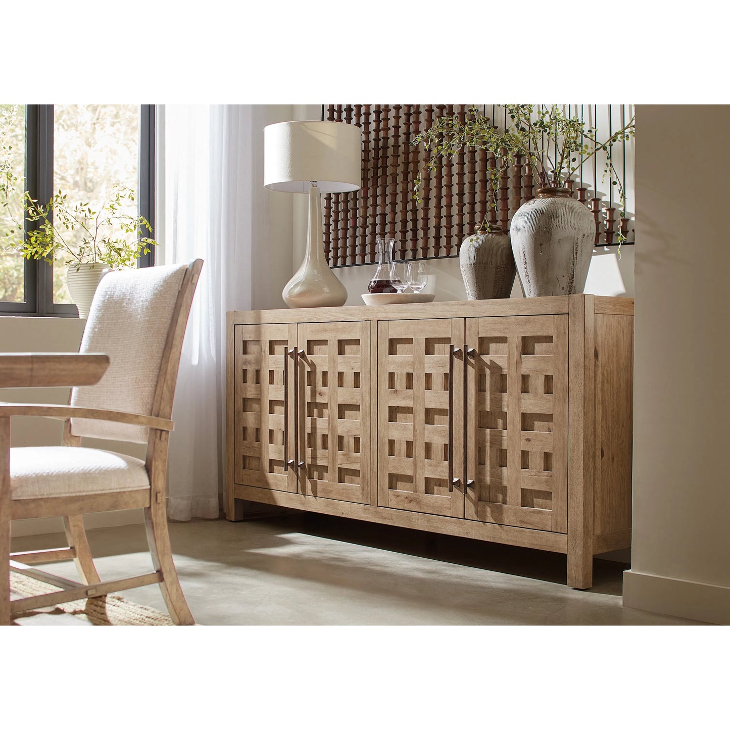 006 SI-2250720 | Lifestyle | Vineyard Row Buffet by Hooker Furniture in light wood and sonoma. Made from unique in a transitional style.