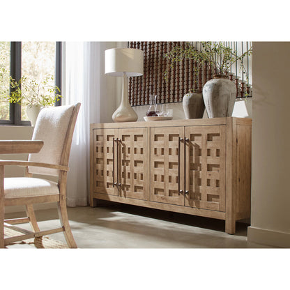 Vineyard Row Buffet by Hooker Furniture in light wood and sonoma. Made from unique in a transitional style.