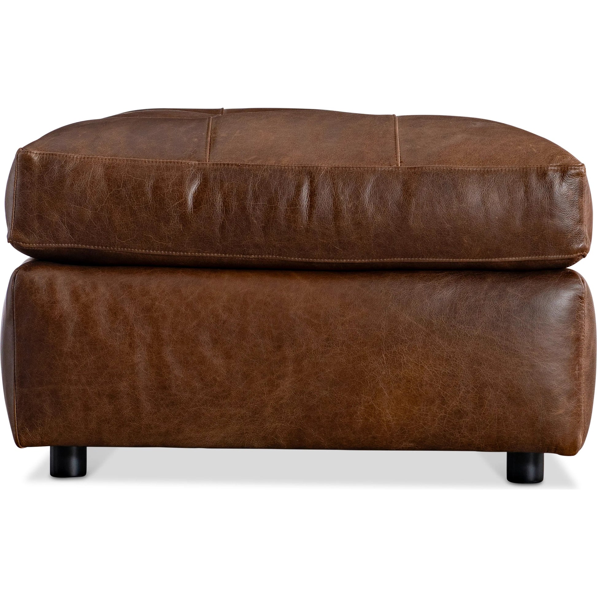 Nest Leather Ottoman by Bernhardt in brown. Made from leather in a unique style.