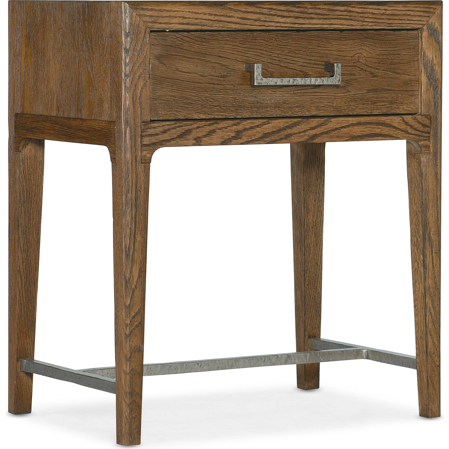 001 SI-1959555 | Primary Silo | Chapman Leg Nightstand by Hooker Furniture in sorrel. Made from white oak veneers, metal in a transitional style.