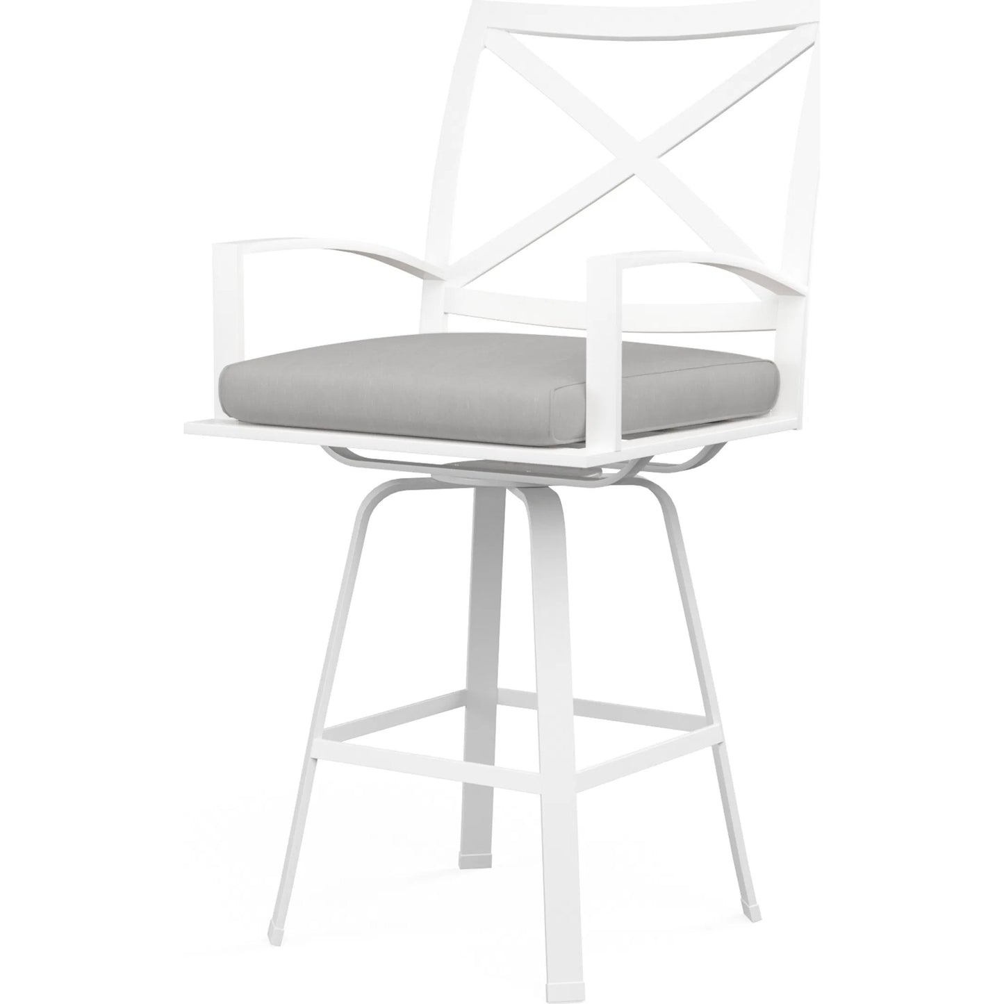 004 SI-2514084 | Primary Silo | Bristol Outdoor Swivel Barstool in Canvas Flax w/ Self Welt by Sunset West. Made from aluminum in a modern style.