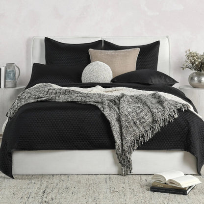 Winthrop 100% Sateen Quilt by Villa by Classic Home. Made from 100% matte poly sateen front in a transitional style.