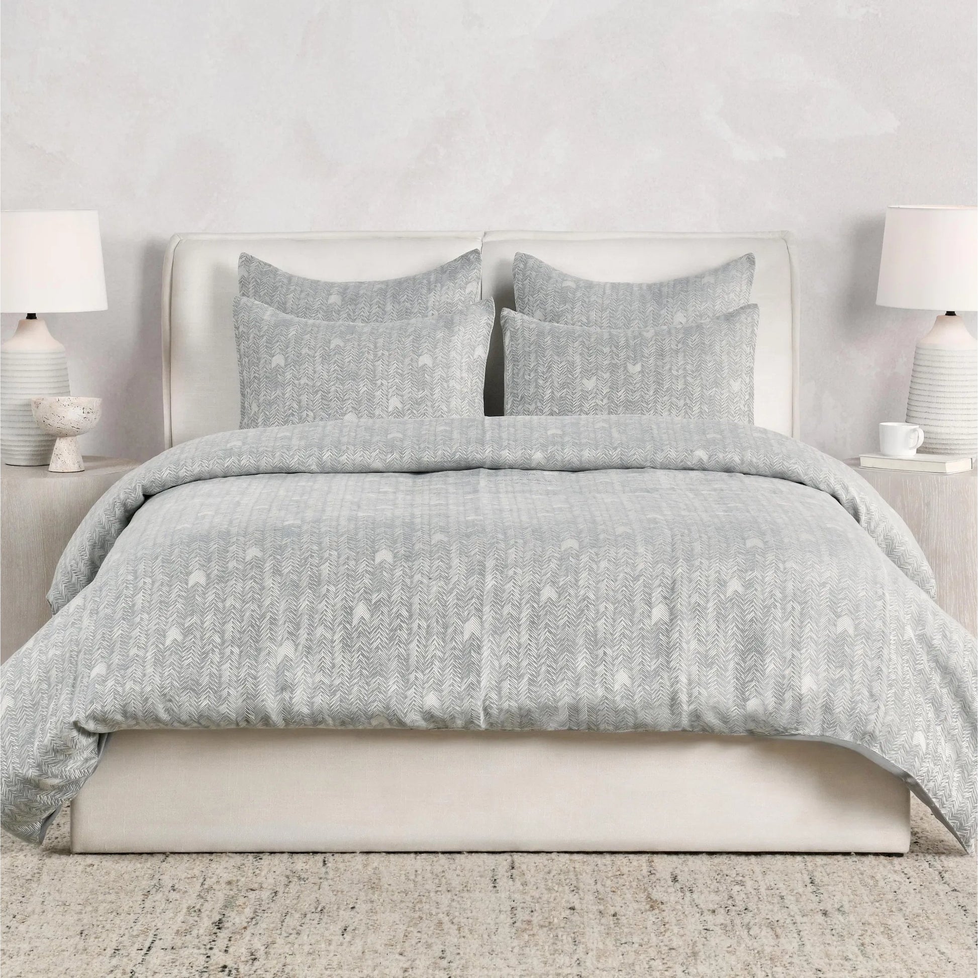 Lana 100% Cotton Gray Embroidered Duvet by Villa by Classic Home in gray. Made from 100% cotton in a transitional style.