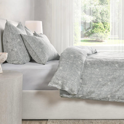 Lana 100% Cotton Gray Embroidered Duvet by Villa by Classic Home in gray. Made from 100% cotton in a transitional style.