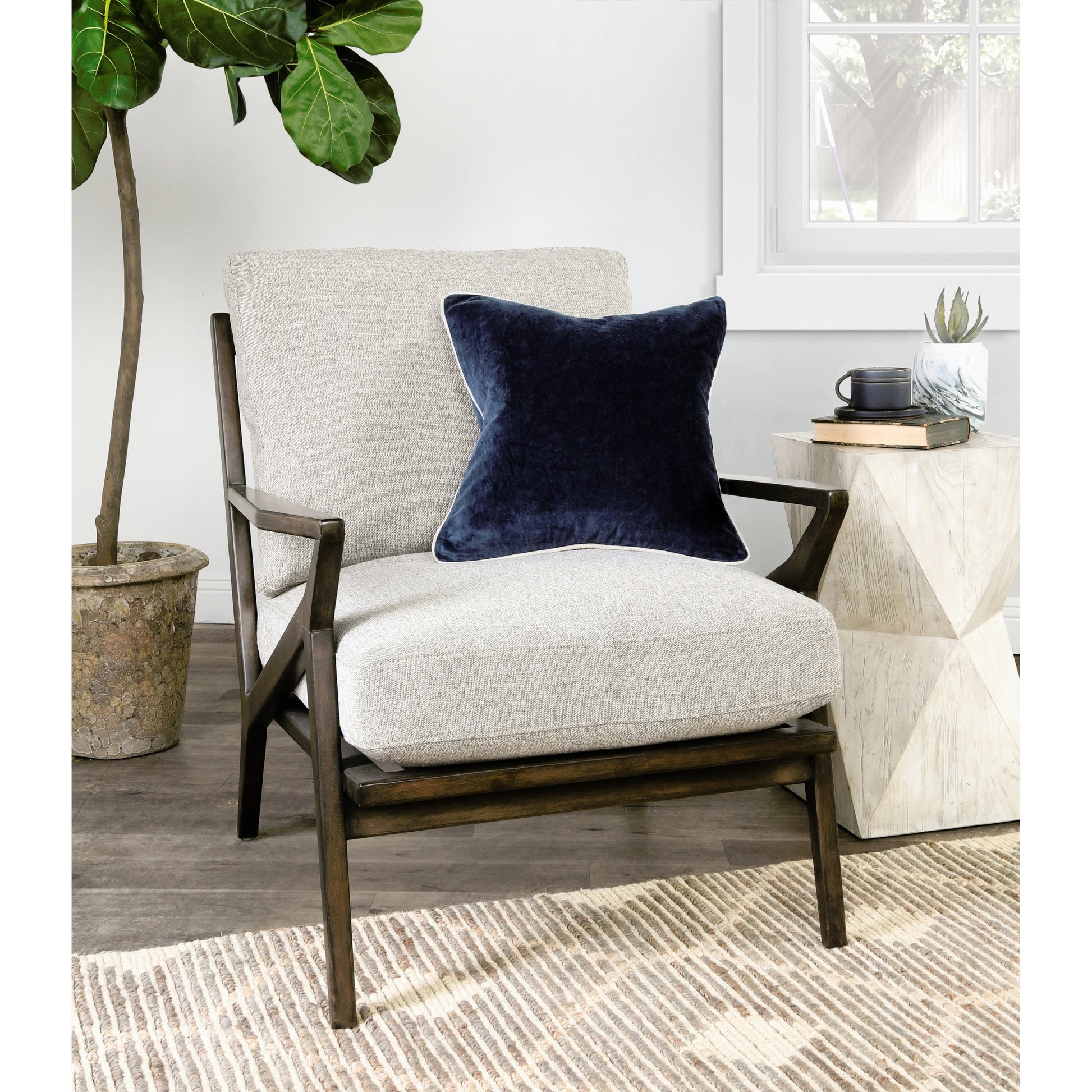 Harriet Velvet Throw Pillow, Brown by Villa by Classic Home. Made from 100% cotton velvet in a modern style.