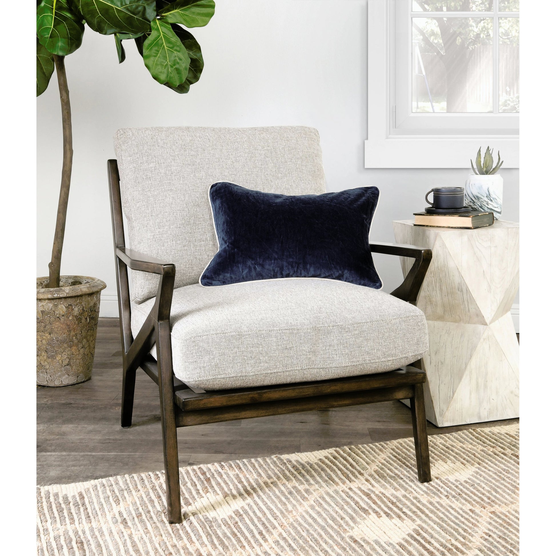 Harriet Velvet Throw Pillow, Brown by Villa by Classic Home. Made from 100% cotton velvet in a modern style.