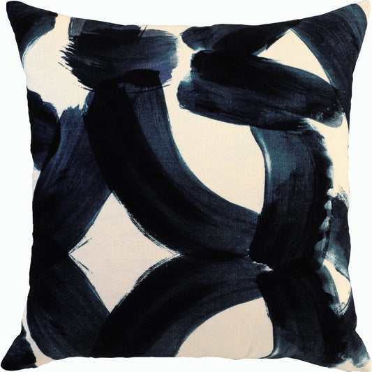 Rilo Printed Throw Pillow by Villa by Classic Home in indigo, natural. Made from 100% cotton in a modern style.