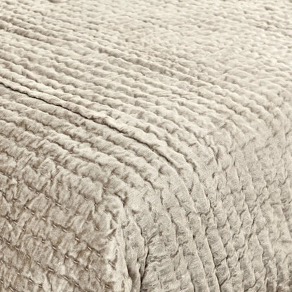 Dimitry Velvet Fabric Quilt by Villa by Classic Home. Made from front: 100% rayon velvet, back: 100% solid cotton sateen back in a modern style.