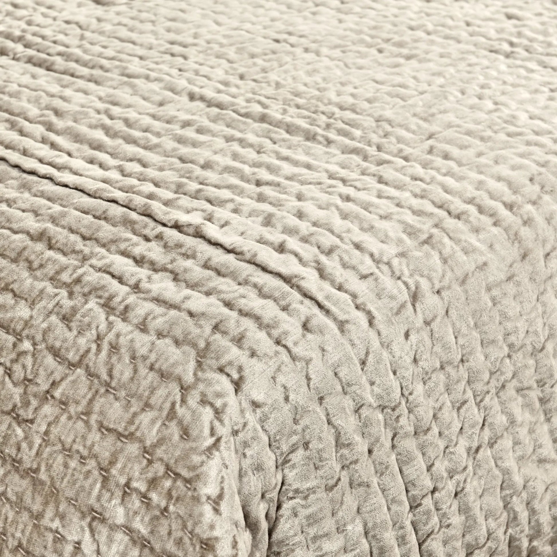 Dimitry Velvet Fabric Quilt by Villa by Classic Home. Made from front: 100% rayon velvet, back: 100% solid cotton sateen back in a modern style.