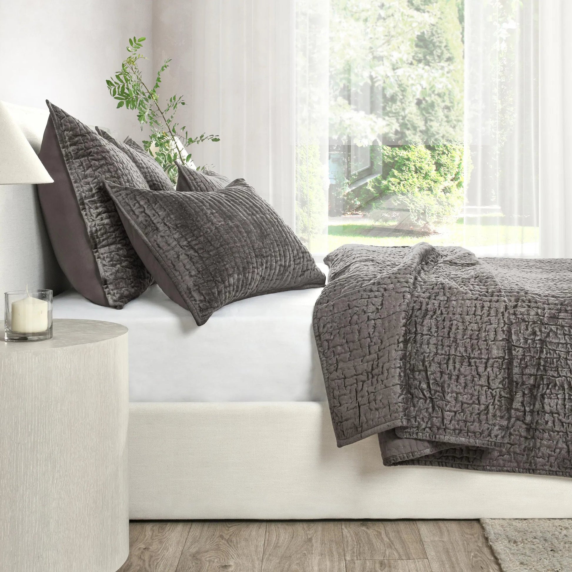 Dimitry 100% Rayon Velvet Bay Quilt by Villa by Classic Home. Made from unique in a modern style.