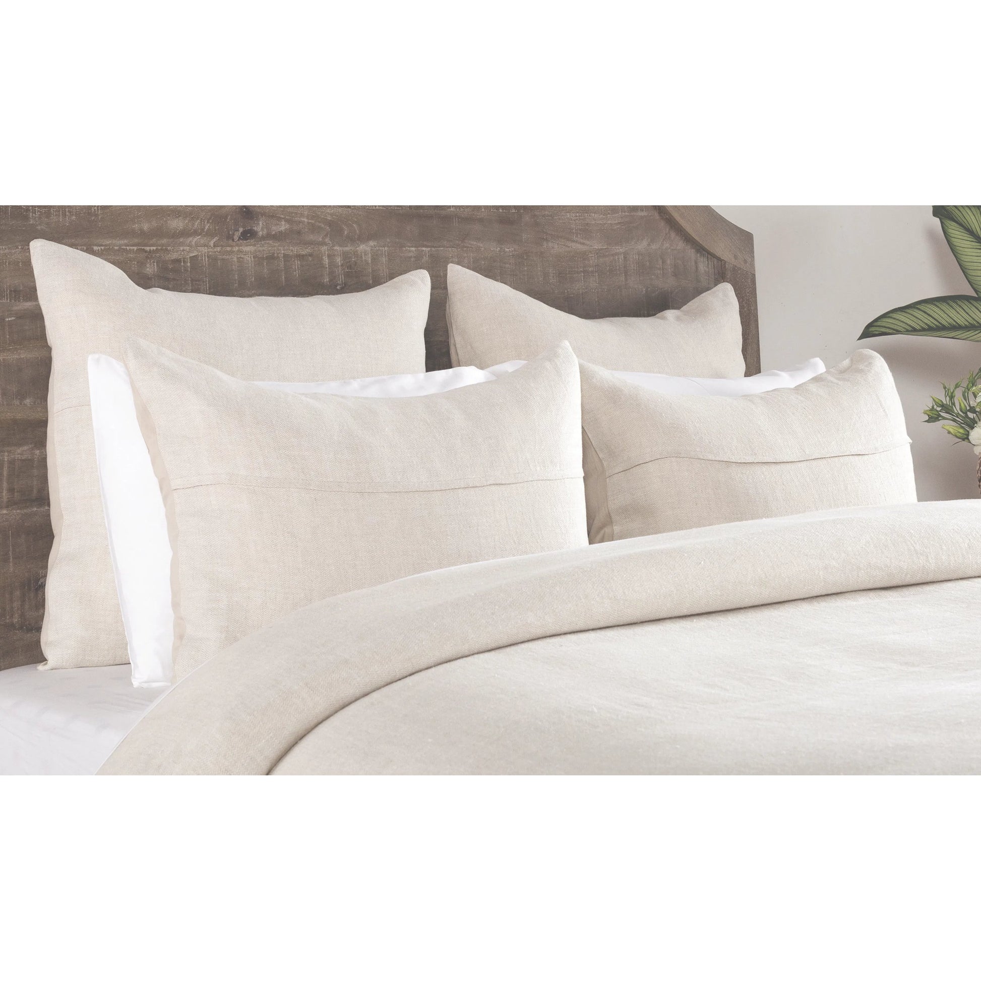 Beaumont 100% Linen Sham by Villa by Classic Home. Made from 100% belgian flax linen 100% solid cotton back with hidden button closure in a transitional style.