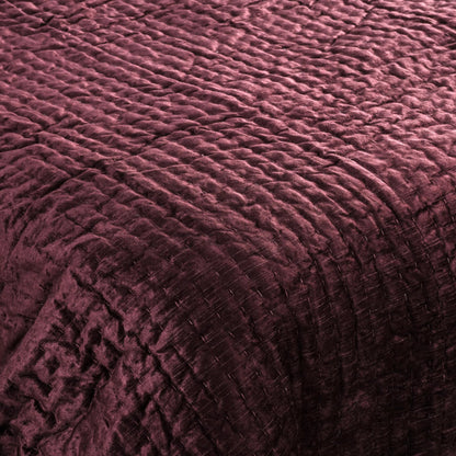 Dimitry Velvet Fabric Quilt by Villa by Classic Home. Made from front: 100% rayon velvet, back: 100% solid cotton sateen back in a modern style.