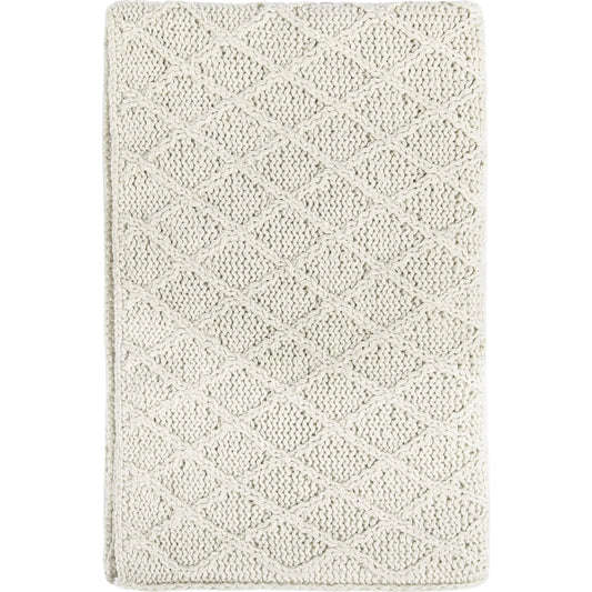 Porter 100% Cotton Throw Blanket by Villa by Classic Home in ivory. Made from 100% cotton in a unique style.