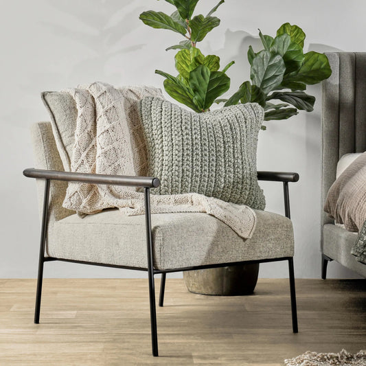 Porter 100% Cotton Throw Blanket by Villa by Classic Home in ivory. Made from 100% cotton in a unique style.
