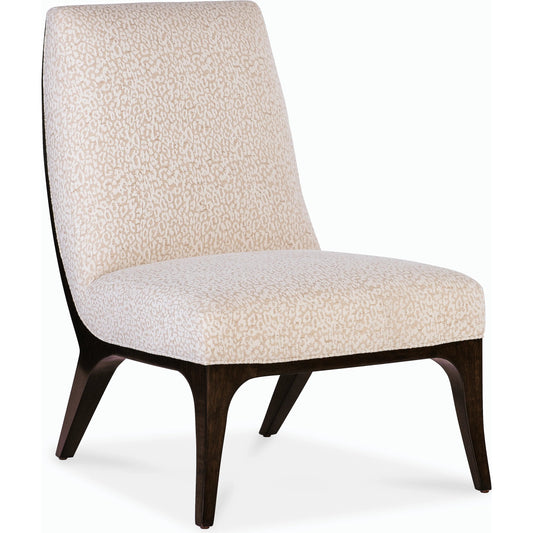 Bella Slipper Chair by Hooker Furniture in rich cathedral cherry. Made from fabric in a modern style.