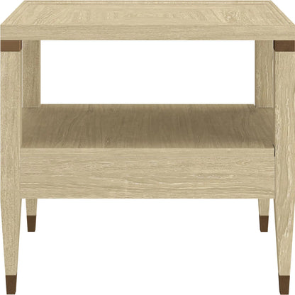 Eave Drawer End Table by A.R.T. Furniture in sundrenched oak. Made from parawood solids, white oak veneer in a transitional style.