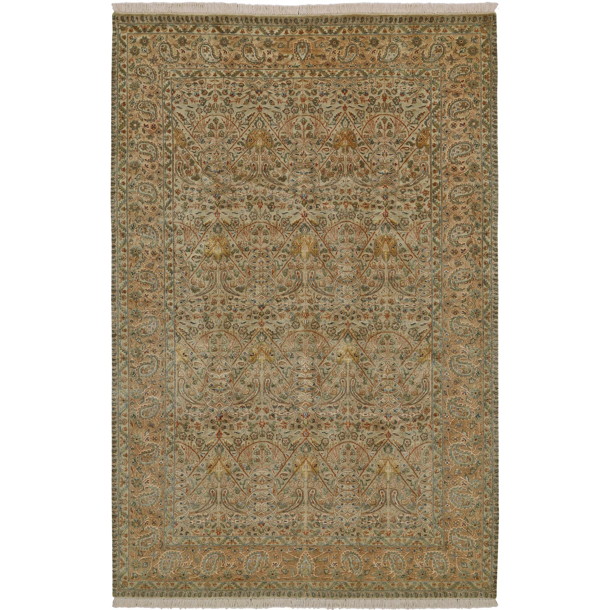 Spohia Rug - 6598F by Feizy in ivory, green. Made from silk, wool in a unique style.