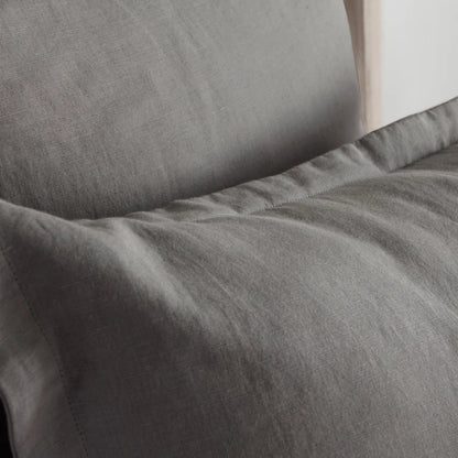 Arcadia Linen Throw Pillow by Villa by Classic Home in gray. Made from cotton linen blend in a unique style.