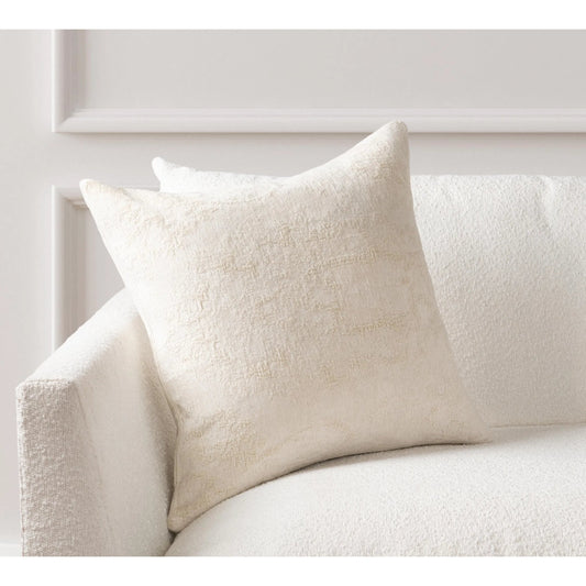 Doolin Throw Pillow by Villa by Classic Home in ivory. Made from 45% viscose, 31% cotton, 24% polyester in a transitional style.