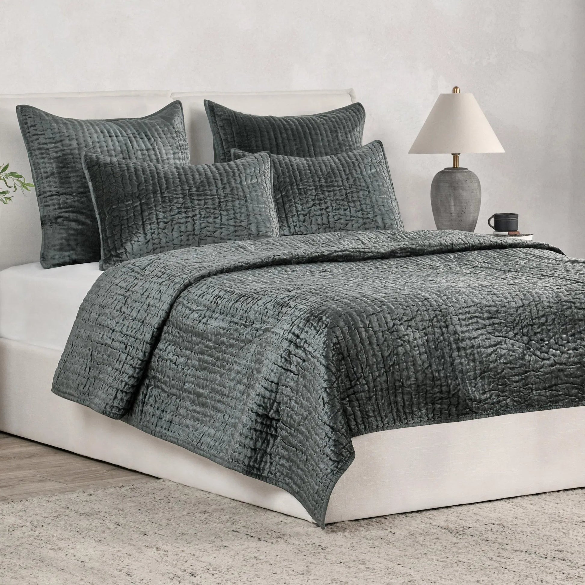 Dimitry 100% Rayon Velvet Bay Quilt by Villa by Classic Home. Made from unique in a modern style.