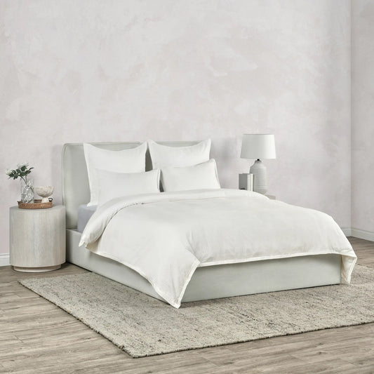 Karina 100% Cotton White King Duvet by Villa by Classic Home in white. Made from 100% cotton in a transitional style.