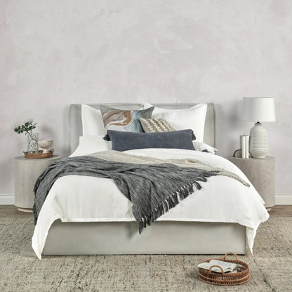 Karina 100% Cotton White King Duvet by Villa by Classic Home in white. Made from 100% cotton in a transitional style.