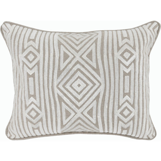 Adrie X Throw Pillow by Villa by Classic Home in ivory. Made from 50% cotton, 50% linen in a modern style.