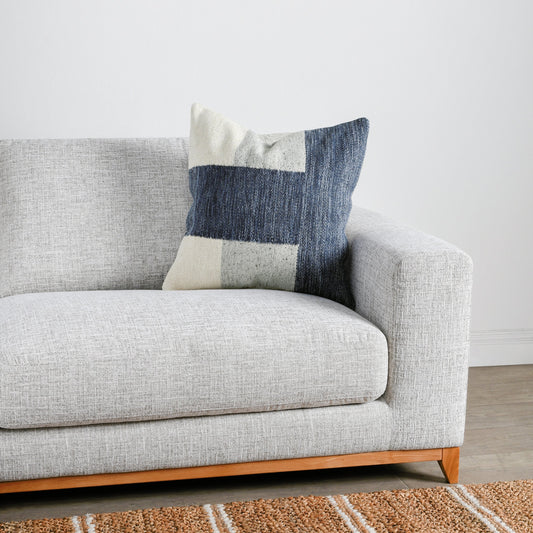 Estelle Throw Pillow by Villa by Classic Home in blue. Made from 90% viscose, 10% polyester in a modern style.