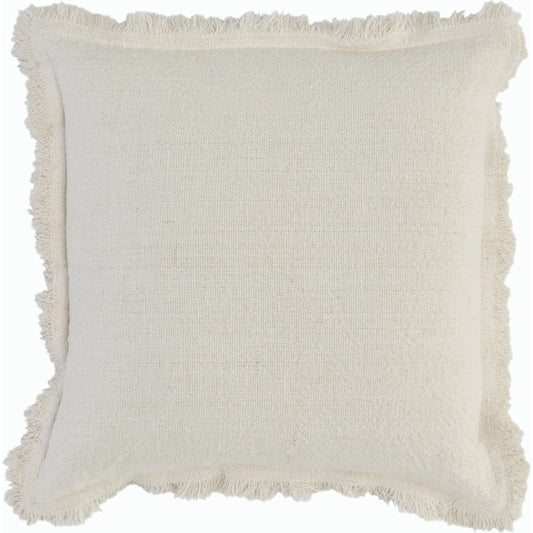 Agatha Throw Pillow, Ivory by Villa by Classic Home in ivory. Made from 60% linen, 40% cotton in a modern style.