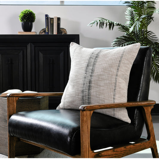 Tia Square Throw Pillow by Villa by Classic Home in natural,black. Made from cotton, linen blend in a modern style.
