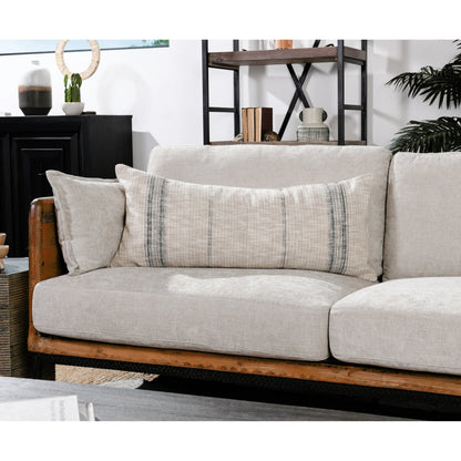 Tia Square Throw Pillow by Villa by Classic Home in natural, black. Made from cotton, linen blend in a modern style.