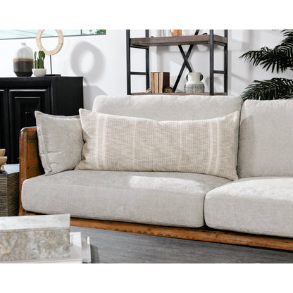 Ria Square Throw Pillow by Villa by Classic Home in natural, ivory. Made from cotton, linen blend in a modern style.
