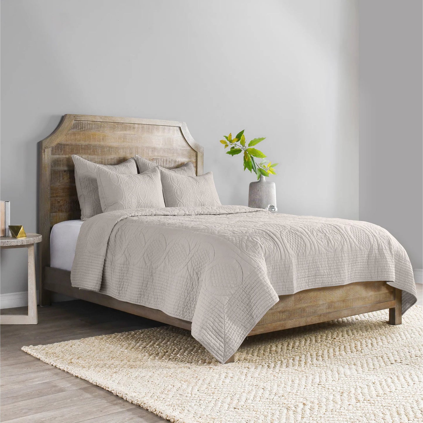 001 SI-2355287 | Primary Silo | Anessa Linen Blend Quilt by Villa by Classic Home. Made from 51% cotton, 49% linen in a transitional style.