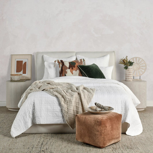 Hailee 100% Cotton White Queen Quilt by Villa by Classic Home in white. Made from 100% cotton in a transitional style.