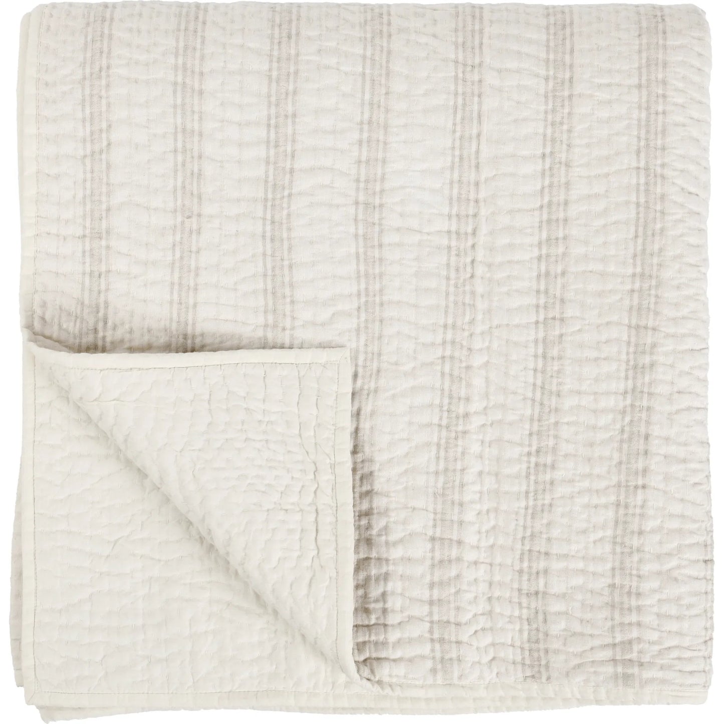 001 SI-2223158 | Primary Silo | Abraham Cotton Linen Eggshell Beige King Quilt by Villa by Classic Home. Made from 50% linen/50% cotton, 100% cotton back fabric and fill in a transitional style.