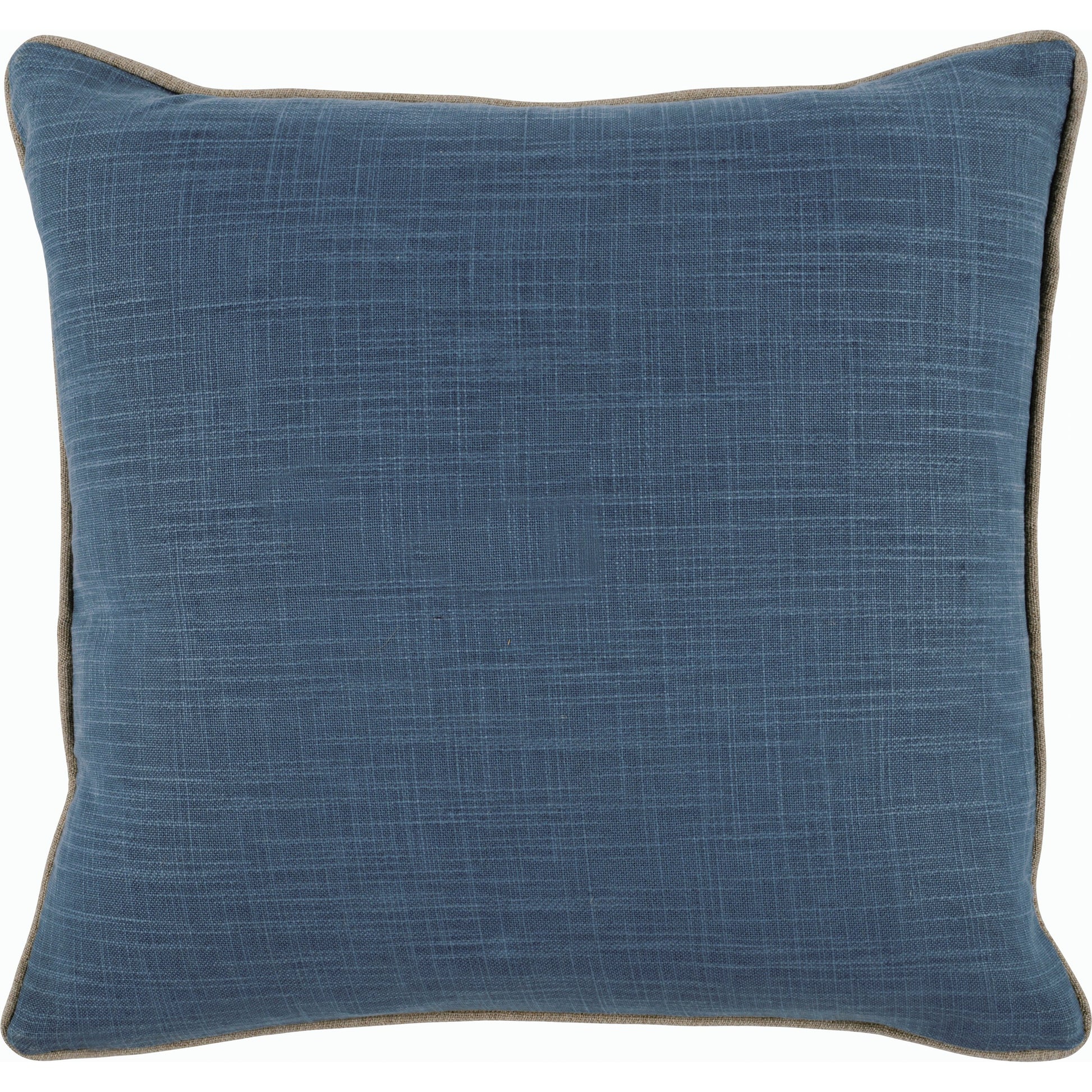 Eloa Throw Pillow by Villa by Classic Home in ivory, blue. Made from 60% linen, 40% cotton in a modern style.