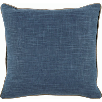 Eloa Throw Pillow by Villa by Classic Home in ivory, blue. Made from 60% linen, 40% cotton in a modern style.