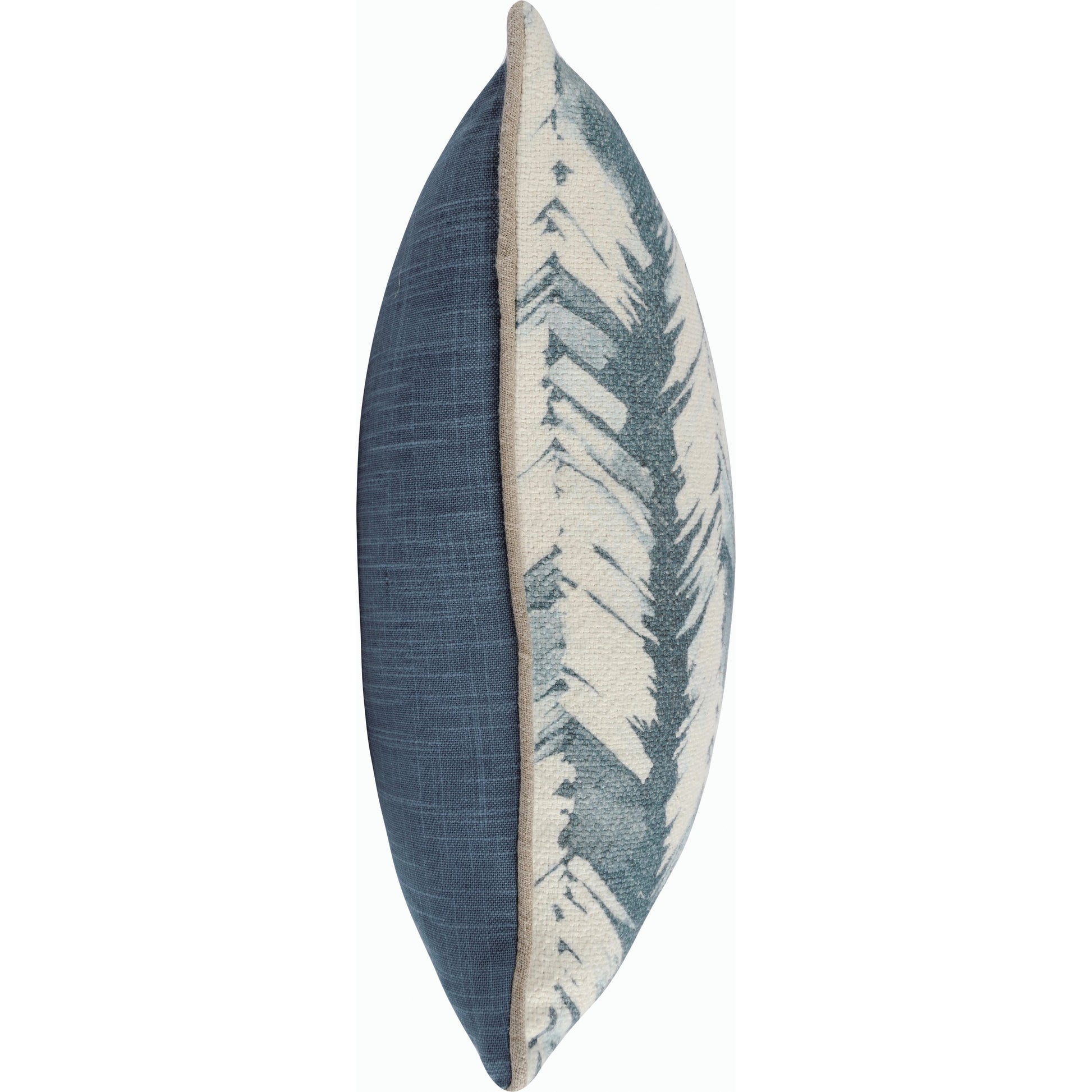 Eloa Throw Pillow by Villa by Classic Home in ivory, blue. Made from 60% linen, 40% cotton in a modern style.