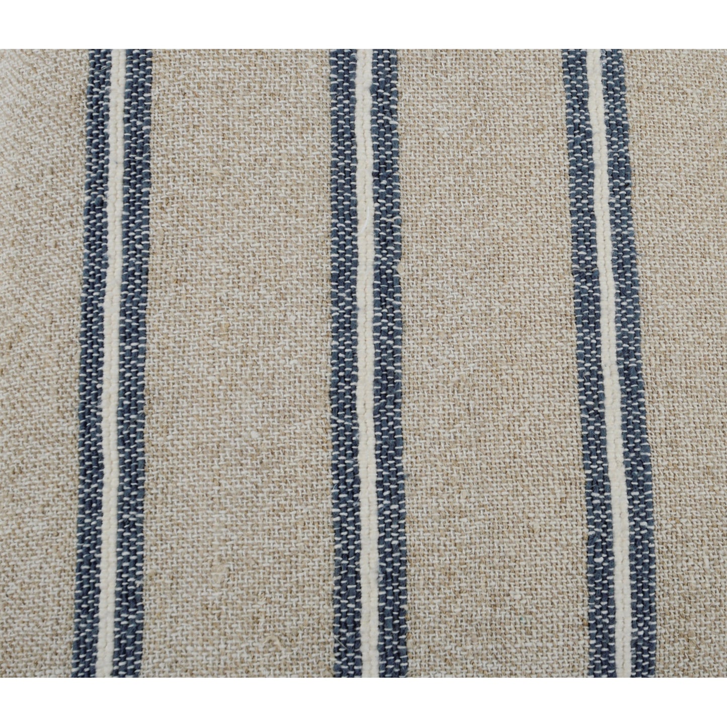 007 SI-2162488 | Closeup | Demi Square Throw Pillow by Villa by Classic Home in natural, blue. Made from 70% linen, 30% cotton in a modern style.