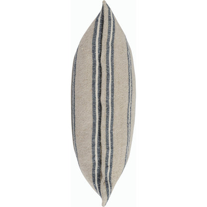Demi Square Throw Pillow by Villa by Classic Home in natural, blue. Made from 70% linen, 30% cotton in a modern style.